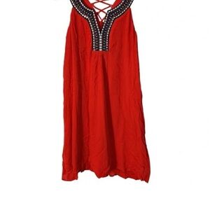 As U Wish Red Dress with Black and Blue Embellishments